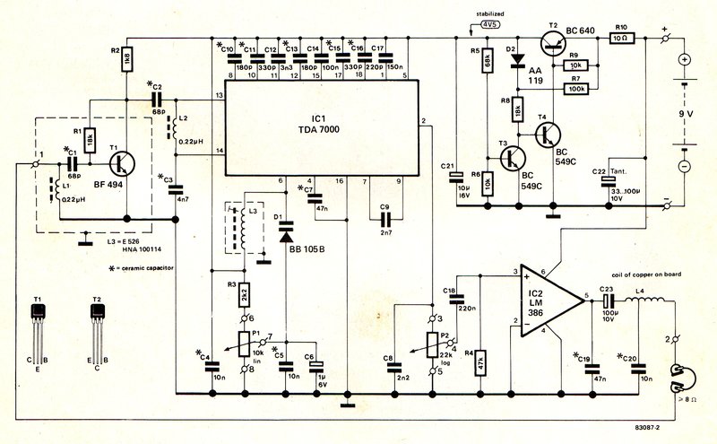 FM Radio Receiver Diy Circuit With IC TDA7000 And Lm386 60 OFF Circuit Diagram